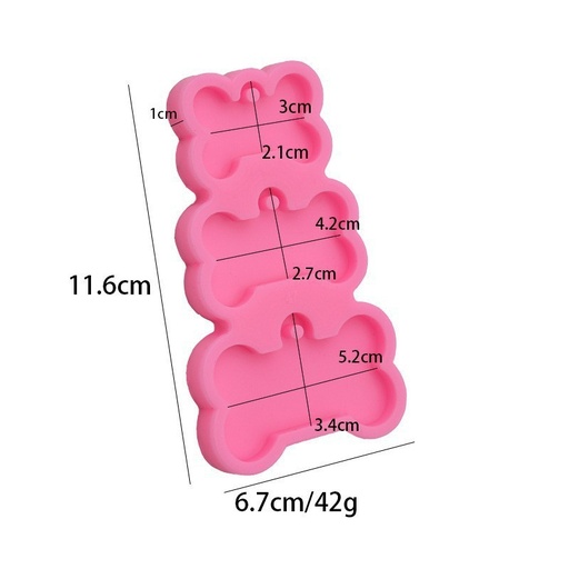 [32005] Molde de silicona dije de hueso 3 tamaño