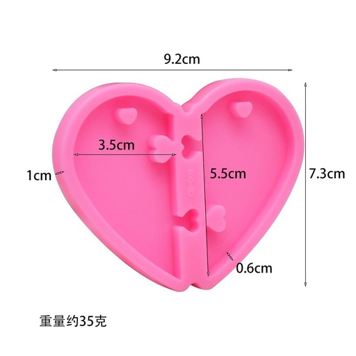 [32006] Molde de silicona corazon partido 9.2*7.3cm