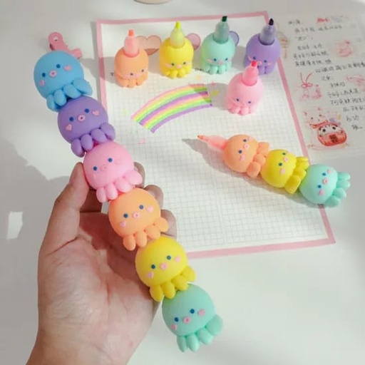[32075] Mini resaltador diseño pulpo 6pc