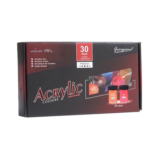 [G-5000] Pintura acrilica 25ml 24pc 6 pinceles GIORGIONE