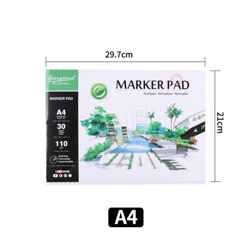 [G-MK30-A4] Bloc de hojas para dibujo premium A4 30 hojas GIORGIONE