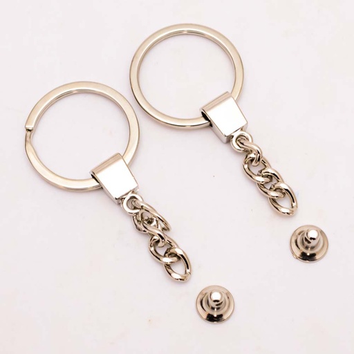 [DJ-2261] Accesorio para llavero plateado 5pc
