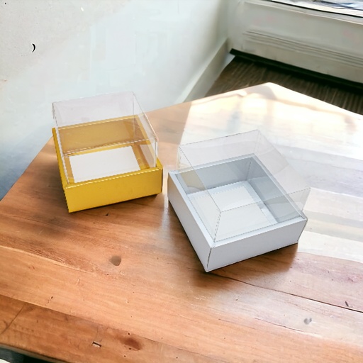 [31915] Caja con tapa transparente plata, oro 20*20*14cm 12 piezas