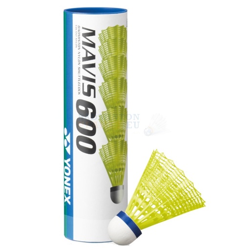[4549317539453] Volante de nailon MAVIS600 amarillo 6 piezas YONEX