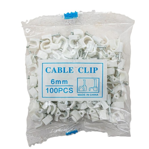 [32307] Grapa para cable redondo 6mm 100pc