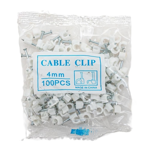 [32306] Grapa para cable redondo 4mm 100pc