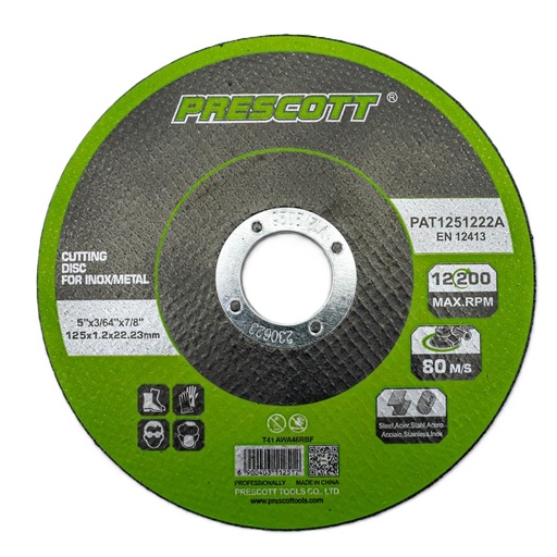 [pat1251222a] Disco de corte inoxidable 125*1.2*22.2mm PRESCOTT
