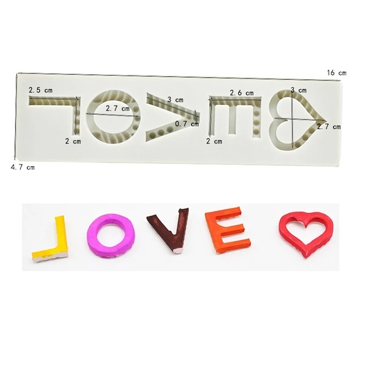 [32380] Molde de silicona diseño Love 16*4.7cm