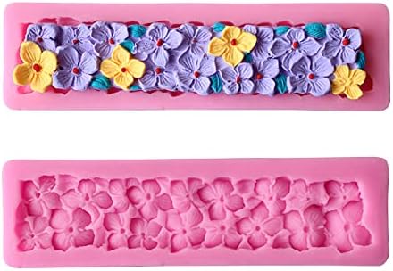 [32383] Molde de silicona rectangular diseño de flor 17.4*5cm