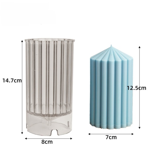 [MA0113] Molde acrílico cilindro acanalado 14.7*8cm