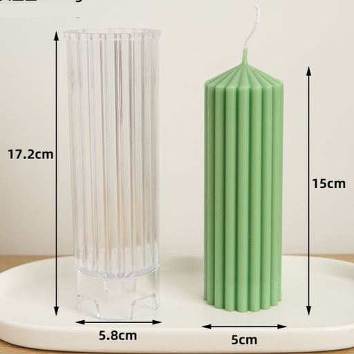 [MA0119] Molde acrílico cilindro acanalado 17*5cm