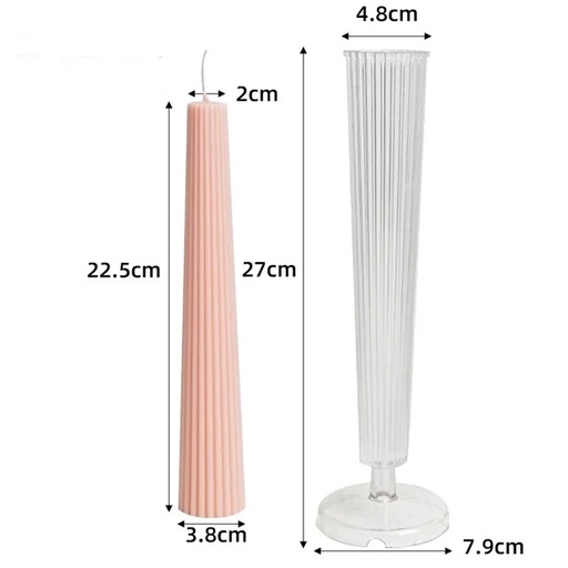 [MA0127] Molde acrílico cono acanalado 27*7.9cm