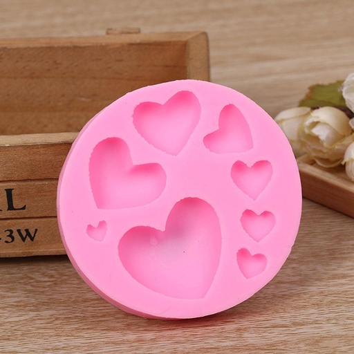 [32400] Molde de silicona corazones 7.4cm