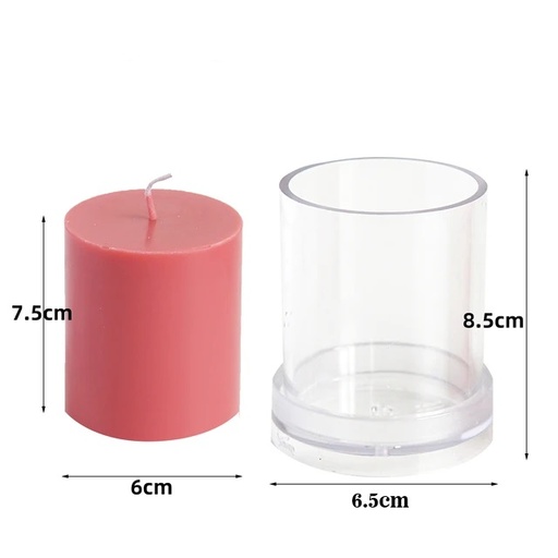 [MA0104] Molde acrílico cilindro 8.5*6.5cm