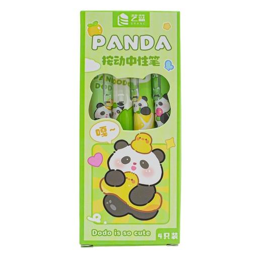 [32737] Bolígrafo gel diseño panda 4 piezas