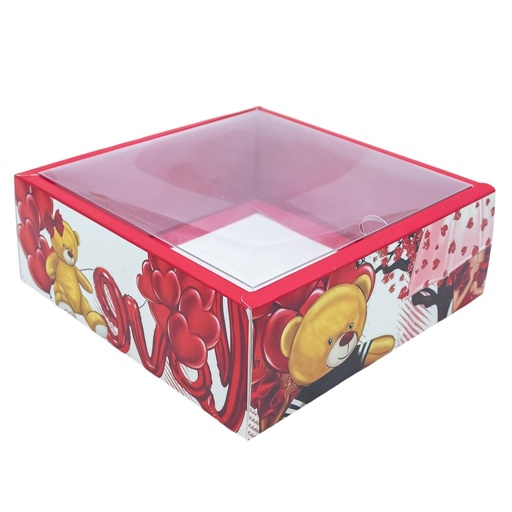 [32647] Caja con visor diseño oso 20*20*7cm 12 piezas