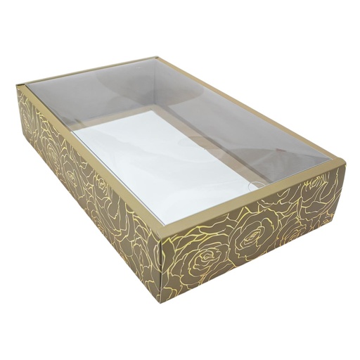 [32651] Caja con visor diseño rosa 36*22*8cm 12 piezas