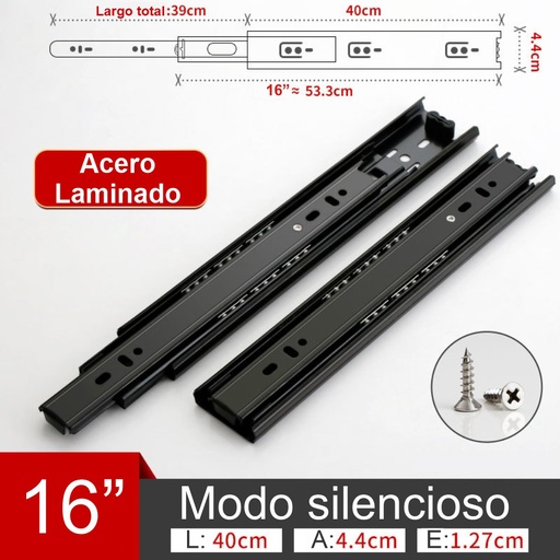 [32794] Guía telescopica 40cm acero laminado
