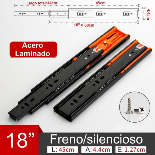 [32799] Guía telescópica 45cm con freno
