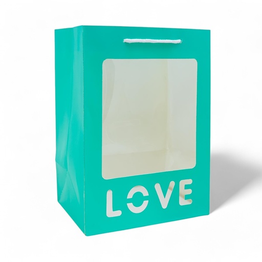[32662] Bolsa para regalo con visor LOVE 25*18*13cm