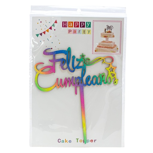 [32687] Topper de madera Feliz cumpleaños
