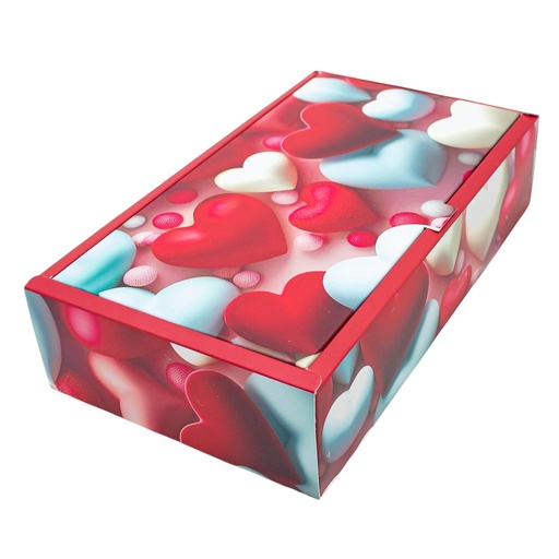 [32644] Caja rectangular diseño corazón 30*17*7.5cm 12 piezas