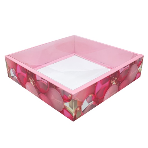 [32649] Caja con visor diseño globo 30*30*8cm 12 piezas