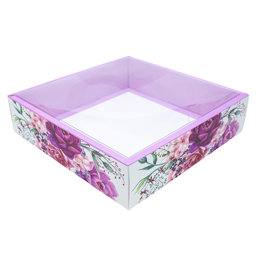 [32650] Caja con visor diseño flor 30*30*8cm 12 piezas