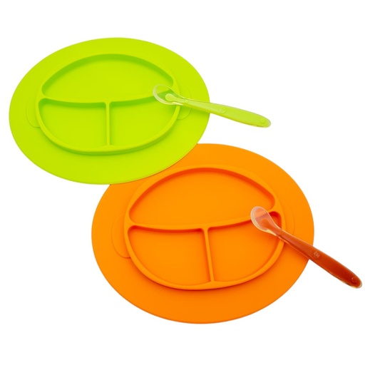 [32810] Set de plato y cuchara de silicona