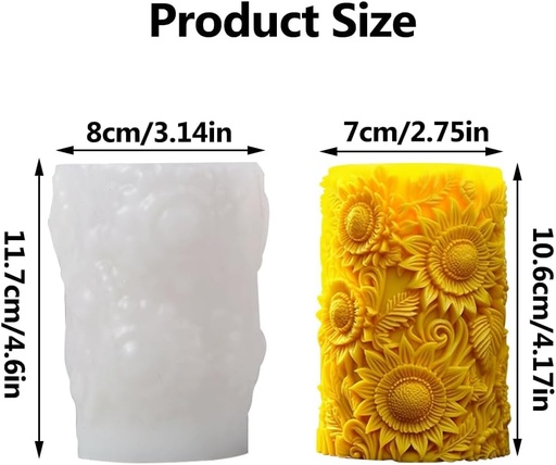 [MS0101] Molde de silicona vela borde girasol 11.5*8cm