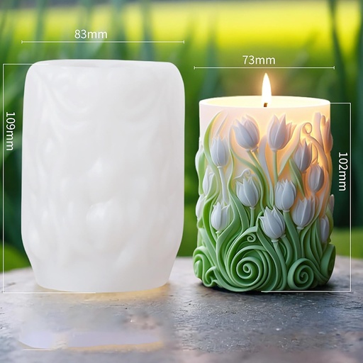 [MS0102] Molde de silicona cilíndrico borde flor 109*83MM
