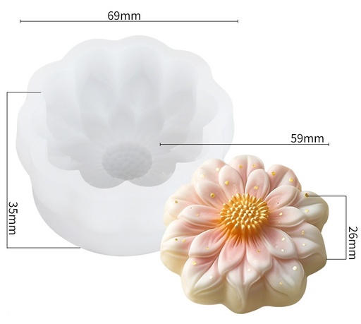 [MS0141] Molde de silicona flor 69*35mm