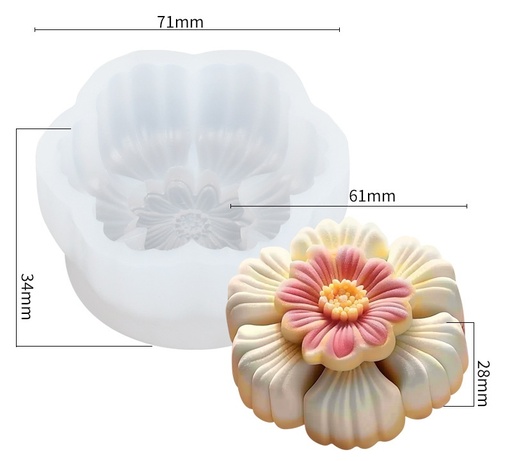 [MS0142] Molde de silicona flor 71*34mm