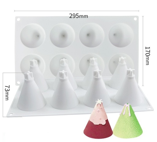 [MS0149] Molde de silicona árbol navideño 8 divisiones 295*170mm
