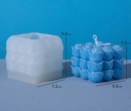 [MS0151] Molde de silicona rosas tipo cubo 7.2*6.6cm