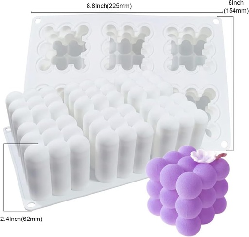 [MS0152] Molde de silicona cubo esfera 6 divisiones 22.3*15cm