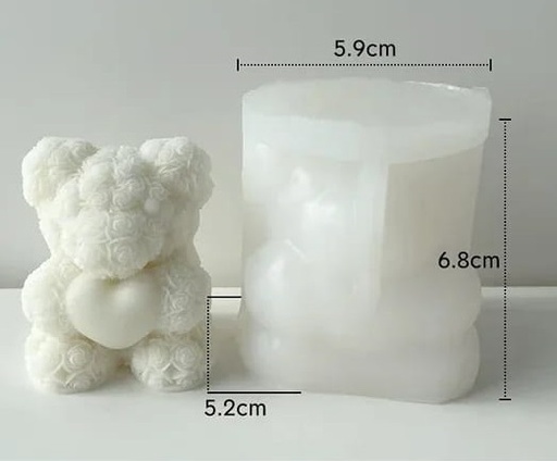 [MS0176] Molde de silicona oso con corazón 6.8*5.9cm