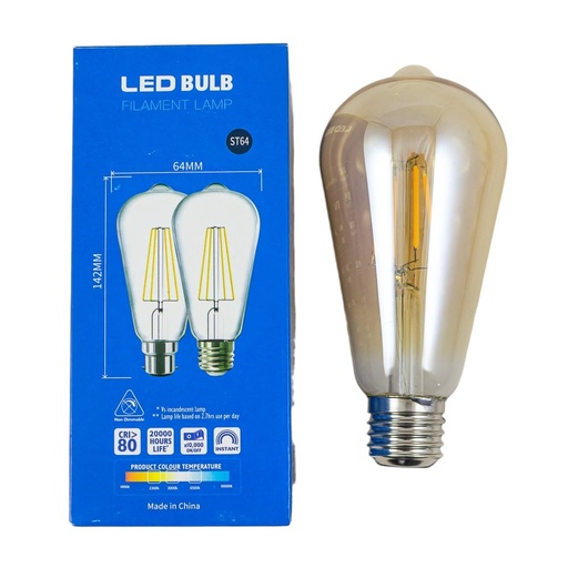 [32967] Foco LED filamento cálido 6w decorativo