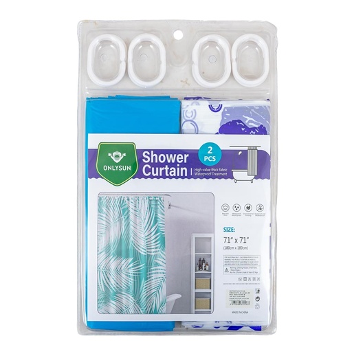 [33126] Cortina para baño 2PC 180*180cm