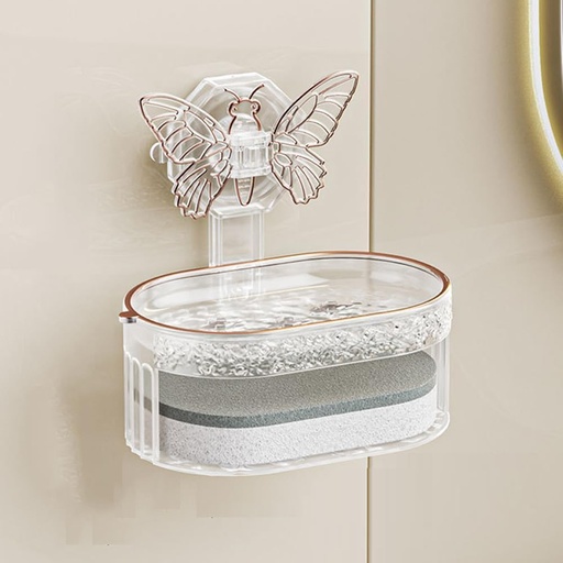 [52029] Porta jabón con esponja diseño mariposa