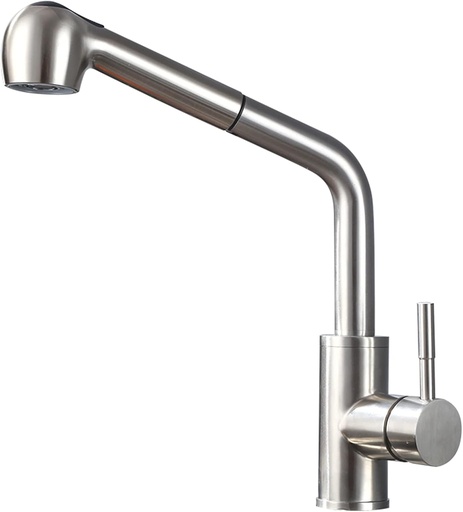 [52070] Grifo de cocina inoxidable alto con tiron